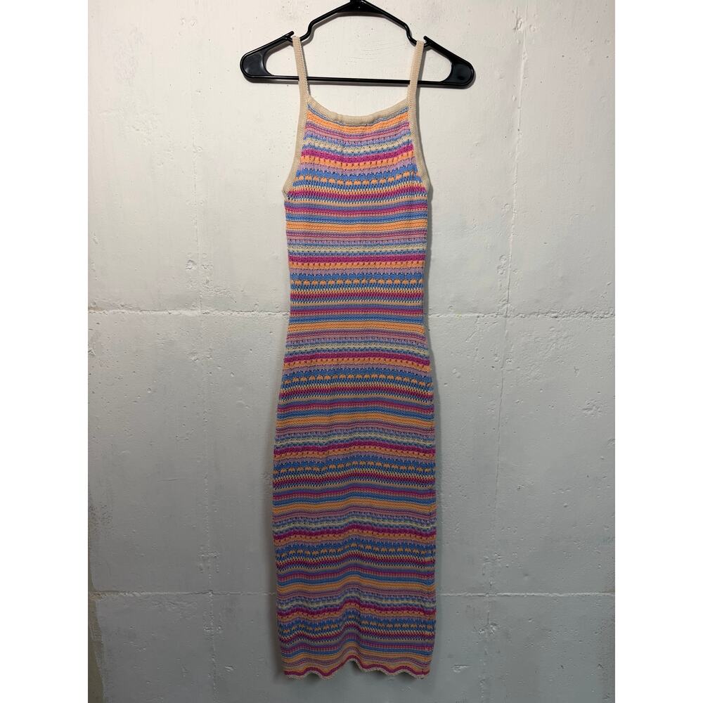 Z Supply Santa Cruz Stripe Midi Dress Womens XS Knit Crochet - Picture 5 of 9